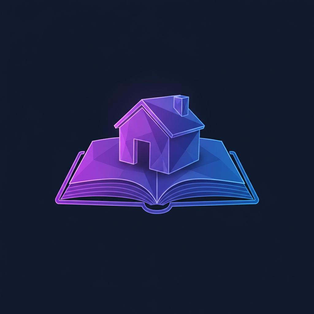 Кристаллическая открытая книга с домом — справочник дома